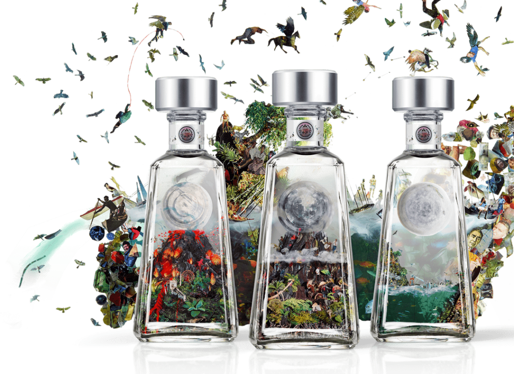 Conoce la 11va edición limitada de Tequila 1800 Essential Artist, una colección de 6 botellas de Tequila 1800 con diseños del artista Dustin Yellin.